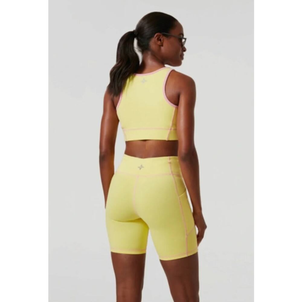 Tuckernuck Sundaze Compression Bike Shorts Medium NWT Yellow Yoga Athletic Wear - Picture 10 of 10